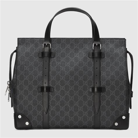 gucci tote bag with leather details